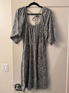 Pact Vintage Garden Luxe Jersey Flutter Tie-Back Dress size L